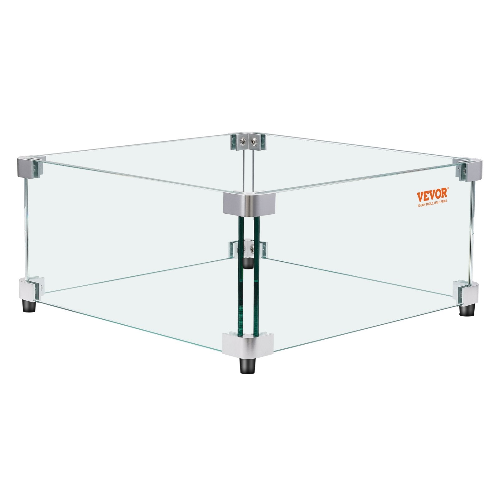 Gas Fire Pit Wind Guard for Square Fire Table, 543 x 543 x 191 mm Clear Tempered Wind Guard for Firepits, 8mm V952-HKFFZGHBLZFXI4JMNV0