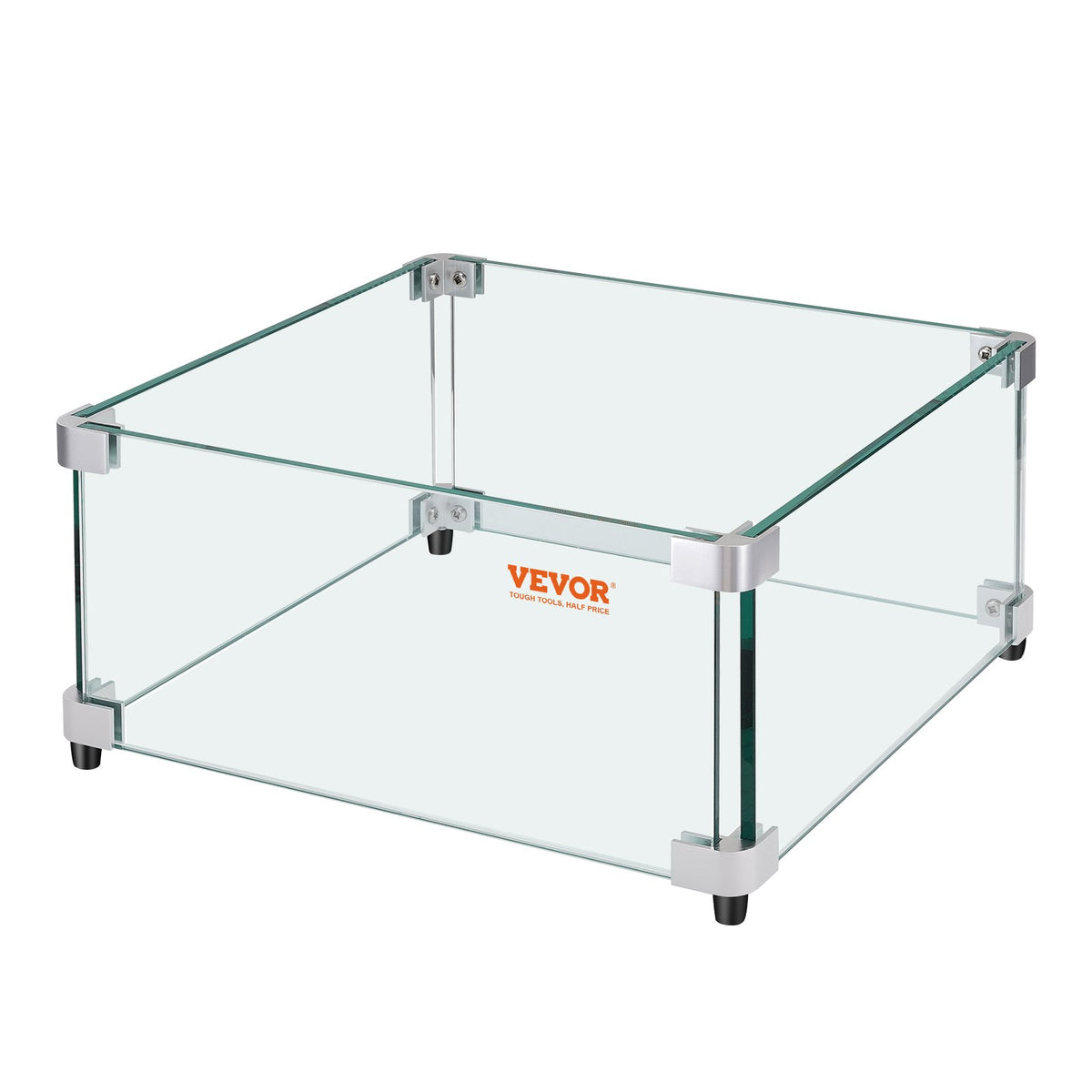 Gas Fire Pit Wind Guard for Square Fire Table, 493 x 493 x 191 mm Clear Tempered Wind Guard for Firepits, 8mm V952-HKFFZGHBLZFXVKL90V0