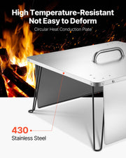 Fire Pit Heat Deflector, 645x645x370 mm Square Outdoor Burner Cover, Stainless Steel Bonfire Camping Wood V952-HKGRZFX25YC0ER15N001V0