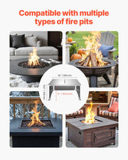 Fire Pit Heat Deflector, 645x645x370 mm Square Outdoor Burner Cover, Stainless Steel Bonfire Camping Wood V952-HKGRZFX25YC0ER15N001V0