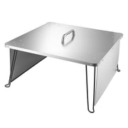 Fire Pit Heat Deflector, 645x645x370 mm Square Outdoor Burner Cover, Stainless Steel Bonfire Camping Wood V952-HKGRZFX25YC0ER15N001V0
