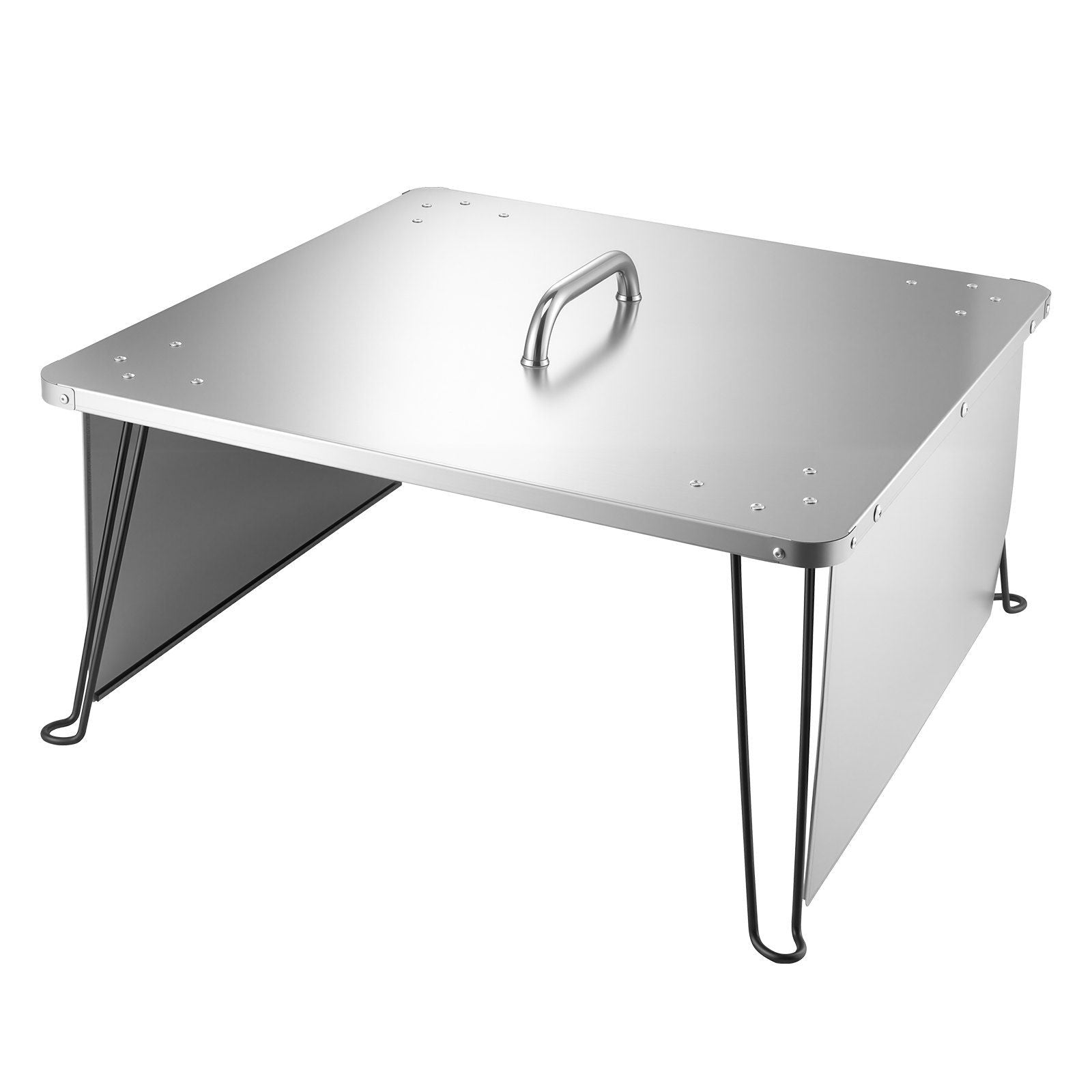 Fire Pit Heat Deflector, 645x645x370 mm Square Outdoor Burner Cover, Stainless Steel Bonfire Camping Wood V952-HKGRZFX25YC0ER15N001V0