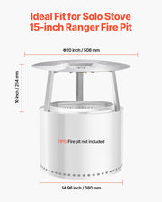 Fire Pit Heat Deflector for Solo Stove Ranger, 508 mm Round for Wood Burning Fire Pit, 304 Stainless Steel V952-HKGRZYX20YC0WHO09001V0
