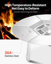 Fire Pit Heat Deflector for Solo Stove Yukon, 635 mm Bonfire Round for Wood Burning Fire Pit, 304 Stainless V952-HKGRZYX25YC038CGP001V0