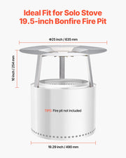 Fire Pit Heat Deflector for Solo Stove Yukon, 635 mm Bonfire Round for Wood Burning Fire Pit, 304 Stainless V952-HKGRZYX25YC038CGP001V0