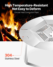 Fire Pit Heat Deflector for Solo Stove Yukon, 685.8 mm Bonfire Round for Wood Burning Fire Pit, 304 Stainless V952-HKGRZYX27YC0I1KFL001V0