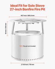 Fire Pit Heat Deflector for Solo Stove Yukon, 685.8 mm Bonfire Round for Wood Burning Fire Pit, 304 Stainless V952-HKGRZYX27YC0I1KFL001V0