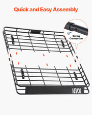 Roof Rack Cargo Carrier, 1095 x 1270 x 105 mm, Universal Rooftop Cargo Basket, Car Top Luggage Holder with 68 V952-HKSXLK4350INLIUJFV0