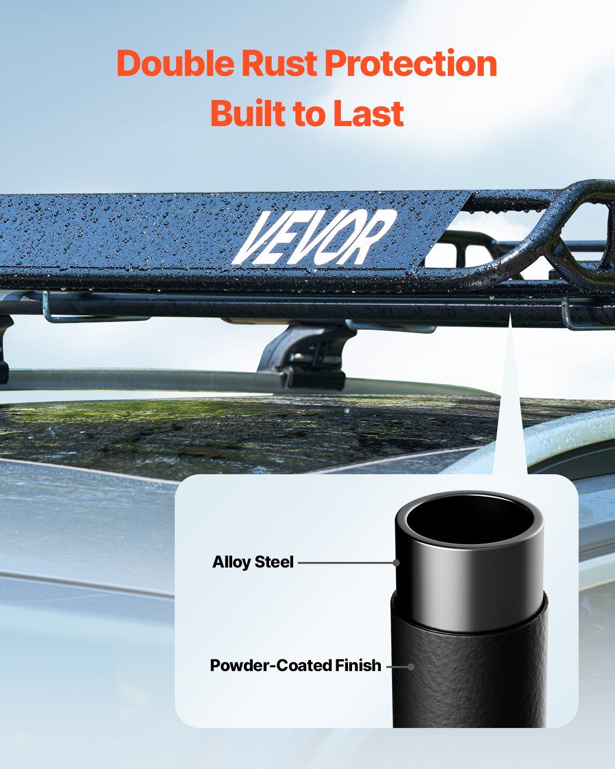 Roof Rack Basket, 1300 x 910 x 105 mm, Universal Rooftop Cargo Carrier with 44.1 x 34.3 x 10.2 in Cargo Bag, V952-HKSXLK5136IN4B8AWV0