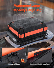 Roof Rack Basket, 1300 x 910 x 105 mm, Universal Rooftop Cargo Carrier with 44.1 x 34.3 x 10.2 in Cargo Bag, V952-HKSXLK5136IN4B8AWV0