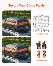 Roof Rack Basket, 1300 x 910 x 105 mm, Universal Rooftop Cargo Carrier with 44.1 x 34.3 x 10.2 in Cargo Bag, V952-HKSXLK5136IN4B8AWV0