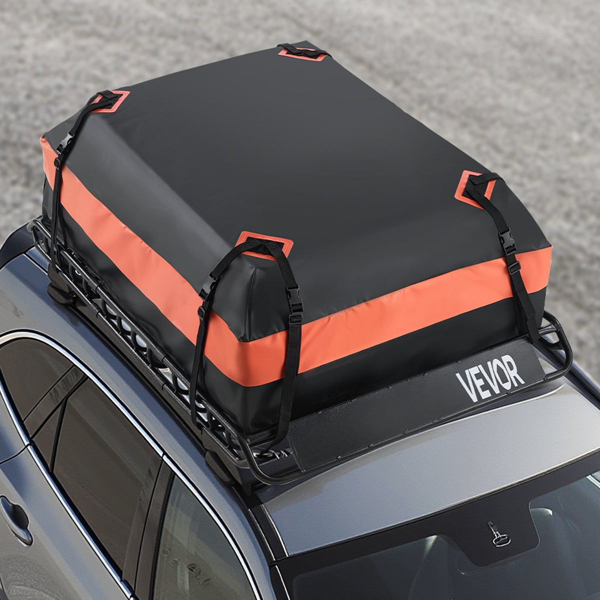 Roof Rack Basket, 1300 x 910 x 105 mm, Universal Rooftop Cargo Carrier with 44.1 x 34.3 x 10.2 in Cargo Bag, V952-HKSXLK5136IN4B8AWV0