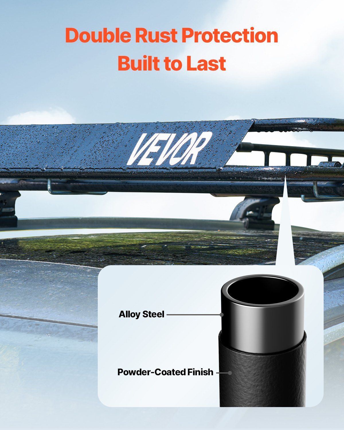 Roof Rack Basket, 1625 x 990 x 105 mm, Universal Rooftop Cargo Carrier with 1120 x 870 x 260 mm Cargo Bag, V952-HKSXLK6439INXPVB0V0