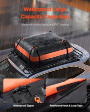Roof Rack Basket, 1625 x 990 x 105 mm, Universal Rooftop Cargo Carrier with 1120 x 870 x 260 mm Cargo Bag, V952-HKSXLK6439INXPVB0V0