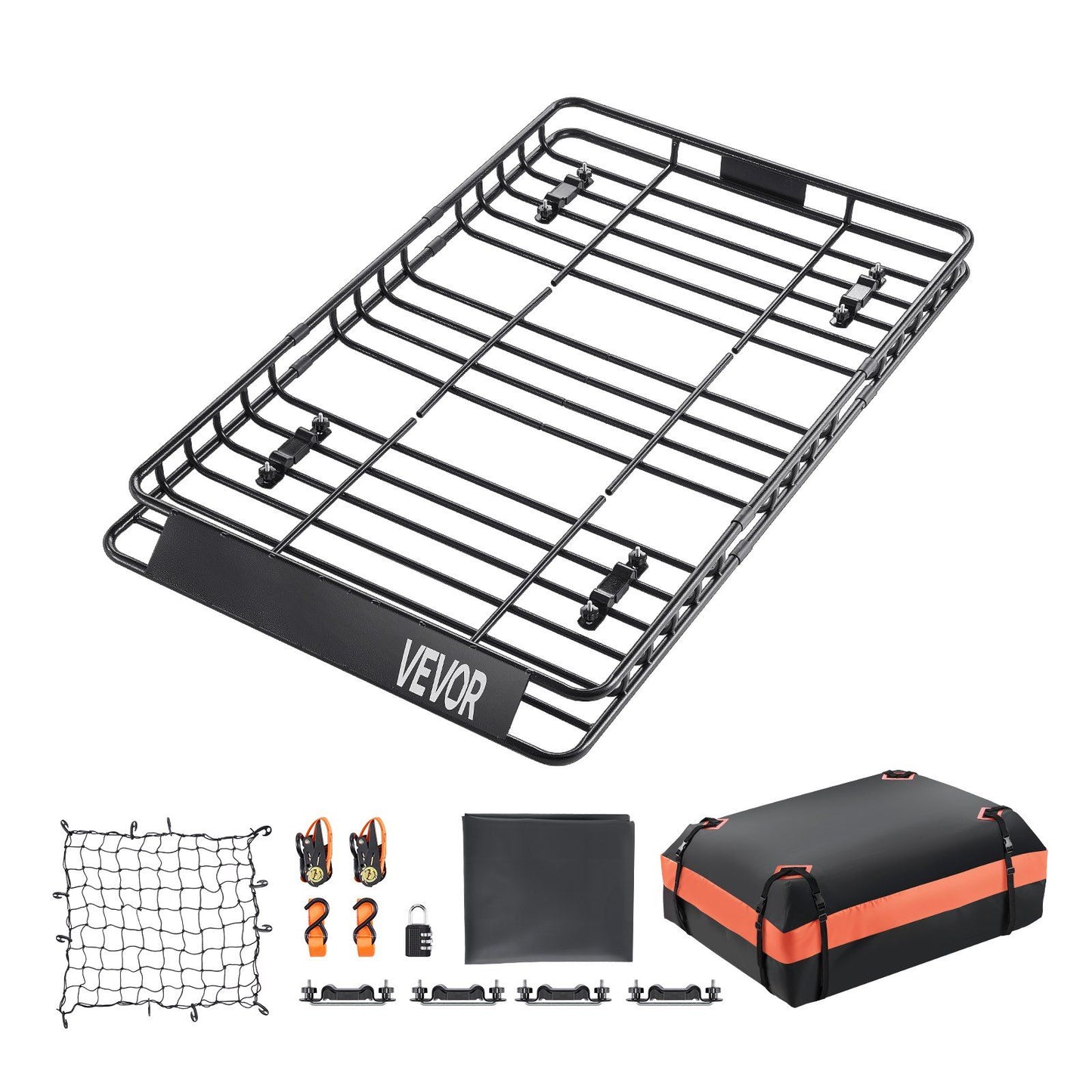 Roof Rack Basket, 1625 x 990 x 105 mm, Universal Rooftop Cargo Carrier with 1120 x 870 x 260 mm Cargo Bag, V952-HKSXLK6439INXPVB0V0