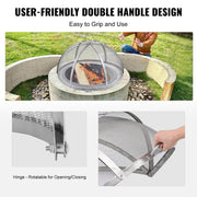 Firepit Spark Screen Lid, 40" Diameter, Outdoor Firepit Ring Cover Round Accessories, Fire Pit Metal Cover, V952-HKWZ201BXGQXHKE2TV0