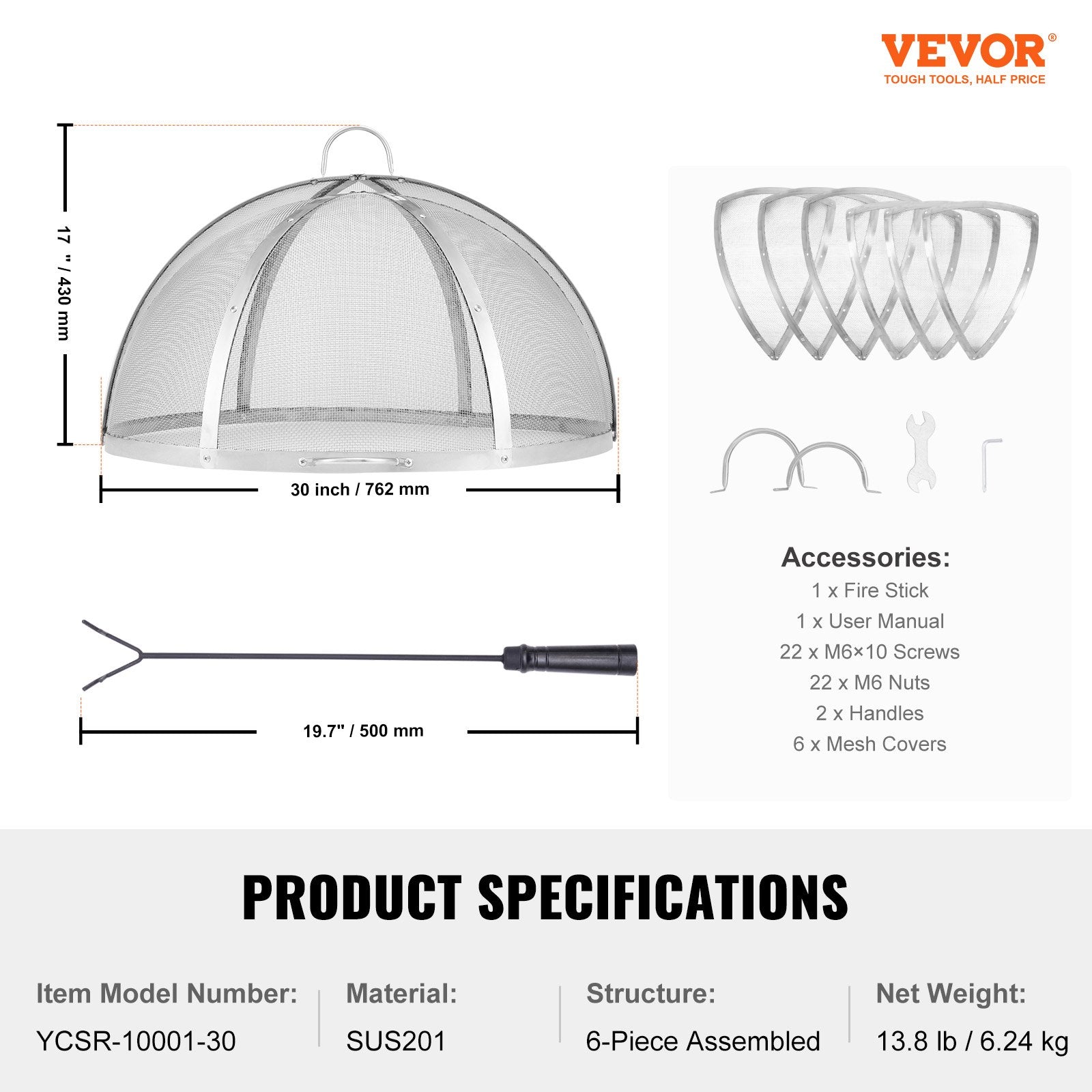 Firepit Spark Screen Lid, 30" Diameter, Outdoor Firepit Ring Cover Round Accessories, Fire Pit Metal Cover, V952-HKWZ201BXGQXT4Q0KV0