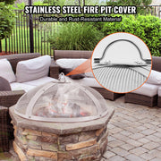 Fire Pit Spark Screen Round 27", Reinforced Heavy Duty Steel Metal Cover, Outdoor Firepit Lid, Easy-Opening V952-HKWZ201BXGYX20HA9V0