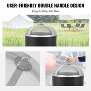 Fire Pit Spark Screen Round 20", Reinforced Heavy Duty Steel Metal Cover, Outdoor Firepit Lid, Easy-Opening V952-HKWZ201BXGYXAIQ0HV0