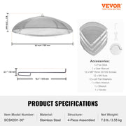 Fire Pit Spark Screen Round 30", Reinforced Heavy Duty Steel Metal Cover, Outdoor Firepit Lid, Easy-Opening V952-HKWZ201BXGYXDX8F7V0