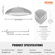 Fire Pit Spark Screen Round 40", Reinforced Heavy Duty Steel Metal Cover, Outdoor Firepit Lid, Easy-Opening V952-HKWZ201BXGYXUJKVMV0