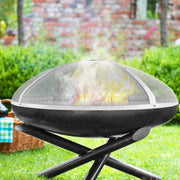 Fire Pit Spark Screen Round 40", Reinforced Heavy Duty Steel Metal Cover, Outdoor Firepit Lid, Easy-Opening V952-HKWZ201BXGYXUJKVMV0