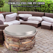 Fire Pit Cover Lid, 27" Portable Firepit Spark Screen,Stainless Steel Steel Metal Cover, Easy-Opening Outdoor V952-HKWZ304BXGYPGMJP5V0