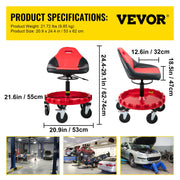 Rolling Garage Stool 300LBS Adjustable Mechanic Work Shop Seat w/Casters V952-HKYSCLWXDC6QRMFLIV0