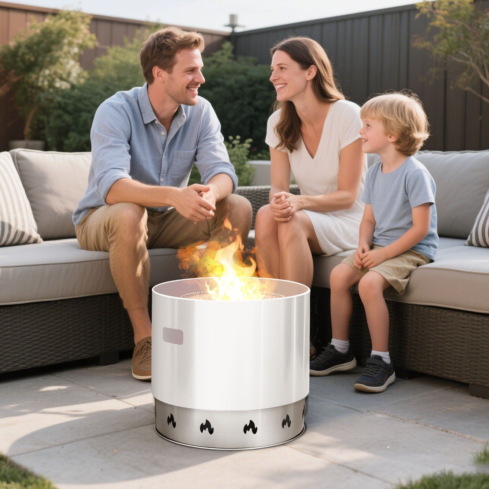 Fire Pit Stand for Solo Stove Bonfire, 49.5 cm Smokeless Fire Pit Ring, Stainless Steel Fireplace Stove V952-HKZJHX20INCHN0032001V0