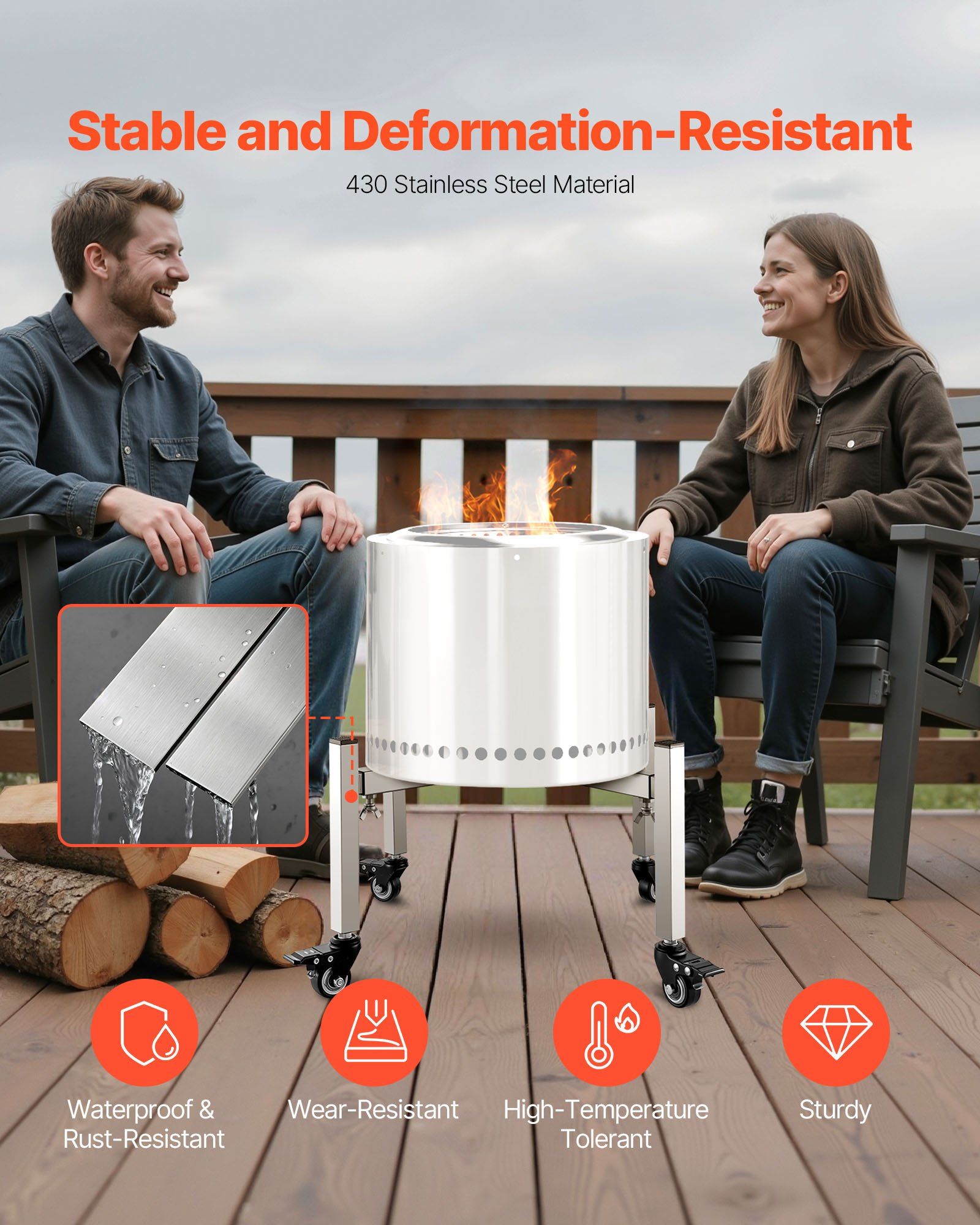 Fire Pit Stand, 38-68.6 cm Adjustable Stretch with 4 Casters, Firepit Stand for Solo Stove Bonfire Ranger V952-HKZJXXFG1527AIXIG001V0
