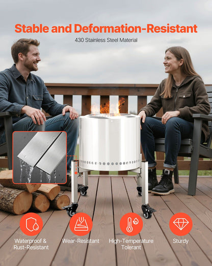 Fire Pit Stand, 38-68.6 cm Adjustable Stretch with 4 Casters, Firepit Stand for Solo Stove Bonfire Ranger V952-HKZJXXFG1527AIXIG001V0