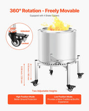 Fire Pit Stand, 38-68.6 cm Adjustable Stretch with 4 Casters, Firepit Stand for Solo Stove Bonfire Ranger V952-HKZJXXFG1527AIXIG001V0