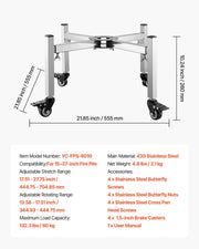 Fire Pit Stand, 38-68.6 cm Adjustable Stretch with 4 Casters, Firepit Stand for Solo Stove Bonfire Ranger V952-HKZJXXFG1527AIXIG001V0