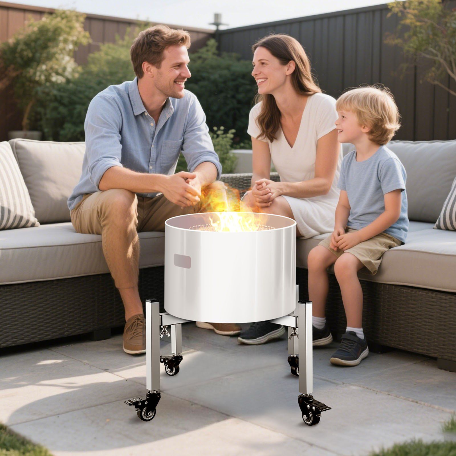 Fire Pit Stand, 38-68.6 cm Adjustable Stretch with 4 Casters, Firepit Stand for Solo Stove Bonfire Ranger V952-HKZJXXFG1527AIXIG001V0