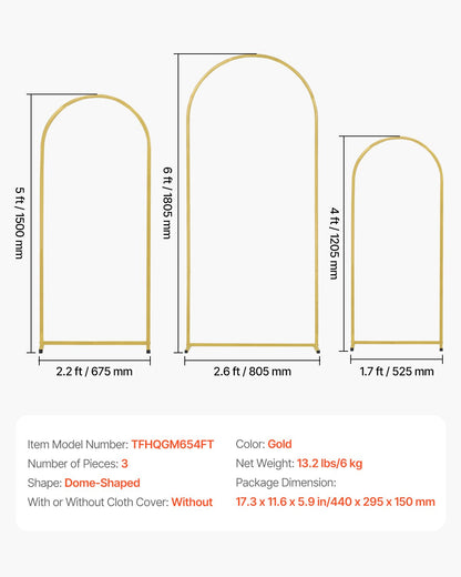 Wedding Arch Backdrop Stand, Set of 3, Metal Stable Stand with Case Connection & Chassis Crossbar Design, V952-HLGMBJJBYDJS5NFMOV0