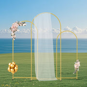 Wedding Arch Backdrop Stand, Set of 3, Metal Stable Stand with Case Connection & Chassis Crossbar Design, V952-HLGMBJJBYDJS5NFMOV0