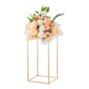 Wedding Flower Stand, 10PCS 40cm Column Flower Stand, Floral Stands with Acrylic Laminate, Gold Rectangular V952-HLHJLFT10J40F3YRH001V0