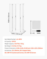 Wedding Flower Stand, 10PCS 50cm Column Flower Stand, Floral Stands with Acrylic Laminate, Cylindrical Cubic V952-HLHJLFT10J505M19U001V0