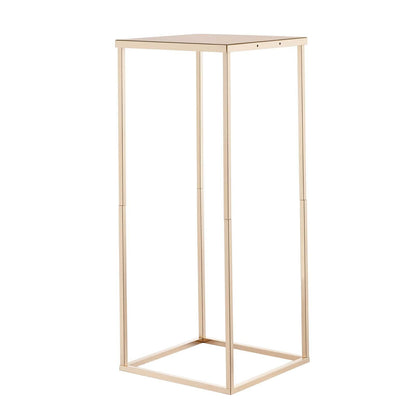 Wedding Flower Stand, 10PCS 60cm Column Flower Stand, Floral Stands with Metal Laminate, Gold Rectangular V952-HLHJLFT10J60IFM47001V0