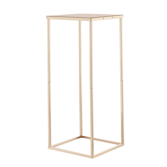 Wedding Flower Stand, 10PCS 60cm Column Flower Stand, Floral Stands with Metal Laminate, Gold Rectangular V952-HLHJLFT10J60IFM47001V0
