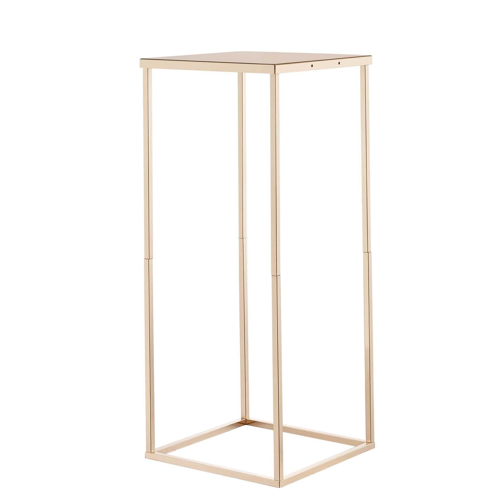 Wedding Flower Stand, 10PCS 60cm Column Flower Stand, Floral Stands with Metal Laminate, Gold Rectangular V952-HLHJLFT10J60IFM47001V0