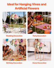 Wedding Flower Stand, 10PCS 60cm Column Flower Stand, Floral Stands with Hidden Screw, Rectangular Cubic V952-HLHJLFT10J60KTTF1001V0
