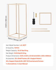 Wedding Flower Stand, 10PCS 60cm Column Flower Stand, Floral Stands with Hidden Screw, Rectangular Cubic V952-HLHJLFT10J60KTTF1001V0