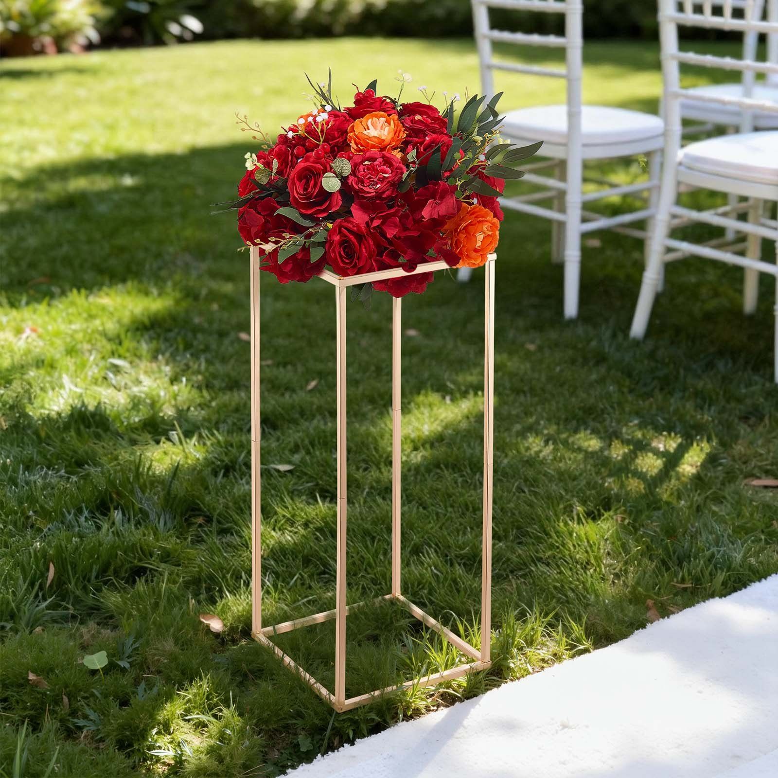 Wedding Flower Stand, 10PCS 60cm Column Flower Stand, Floral Stands with Hidden Screw, Rectangular Cubic V952-HLHJLFT10J60KTTF1001V0