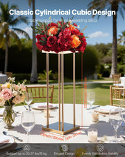 Wedding Flower Stand, 10PCS 60cm Column Flower Stand, Floral Stands with Metal Laminate, Cylindrical Cubic V952-HLHJLFT10J60MT7YR001V0