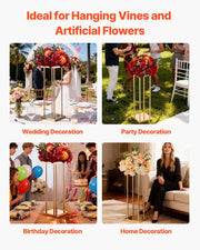 Wedding Flower Stand, 10PCS 60cm Column Flower Stand, Floral Stands with Metal Laminate, Cylindrical Cubic V952-HLHJLFT10J60MT7YR001V0