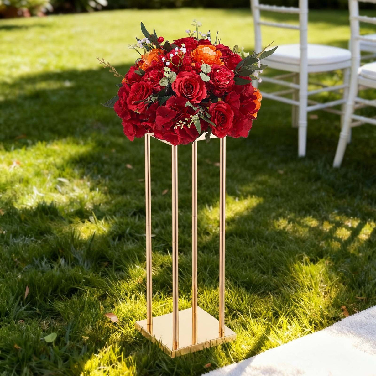 Wedding Flower Stand, 10PCS 60cm Column Flower Stand, Floral Stands with Metal Laminate, Cylindrical Cubic V952-HLHJLFT10J60MT7YR001V0