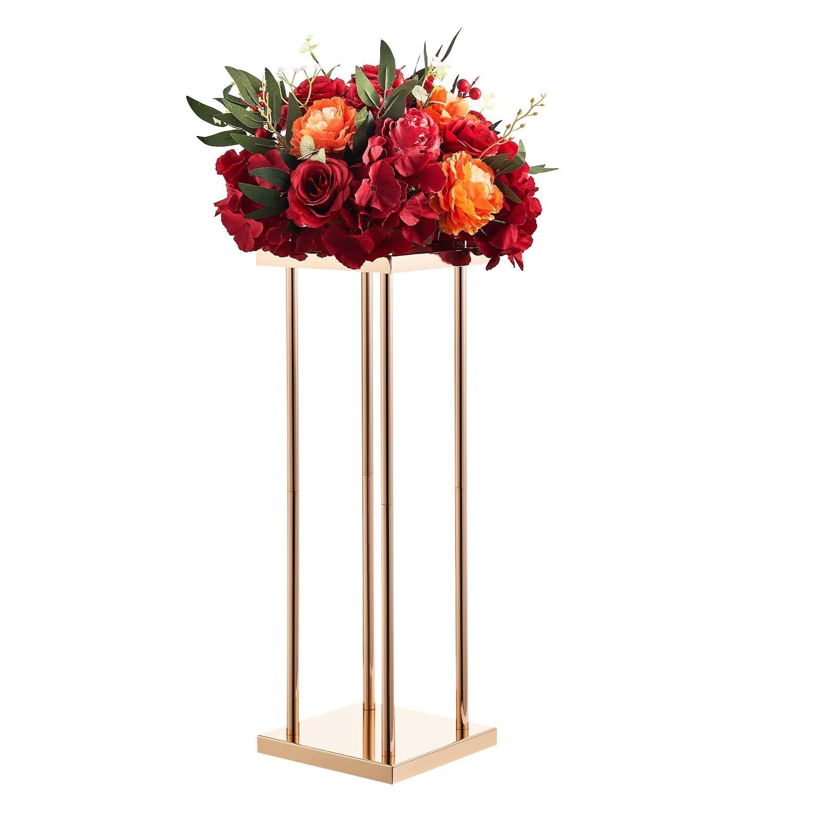 Wedding Flower Stand, 10PCS 60cm Column Flower Stand, Floral Stands with Metal Laminate, Cylindrical Cubic V952-HLHJLFT10J60MT7YR001V0