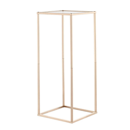 Wedding Flower Stand, 10PCS 60cm Column Flower Stand, Floral Stands with Acrylic Laminate, Gold Rectangular V952-HLHJLFT10J60VMTKM001V0