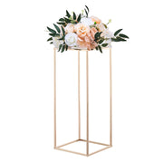 Wedding Flower Stand, 10PCS 60cm Column Flower Stand, Floral Stands with Acrylic Laminate, Gold Rectangular V952-HLHJLFT10J60VMTKM001V0